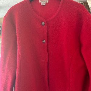 TALBOT RED BUTTON UP SWEATER